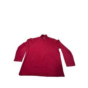 Joseph Abboud Mens XXL Red Quarter-Zip Pullover Sweater Cotton Blend